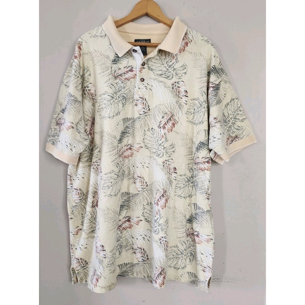 Knights Sportswear Mens 2XLT Polo Golf Rugby Hawaiian Tropical S/S Shirt Aloha
